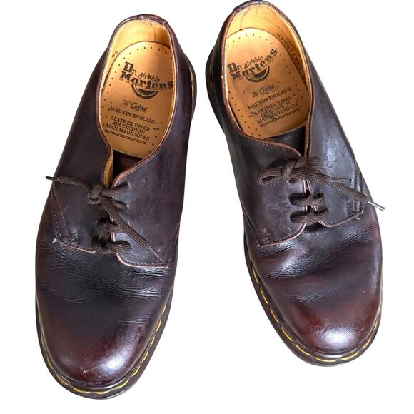 Dr Martens Y2K Leather Oxford Shoes Mens Sz 7 UK Made in‎ England Vtg 1561 Brown main image 8